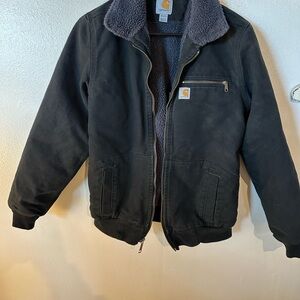 Carhartt Black Bomber Jacket with Plush Lining
